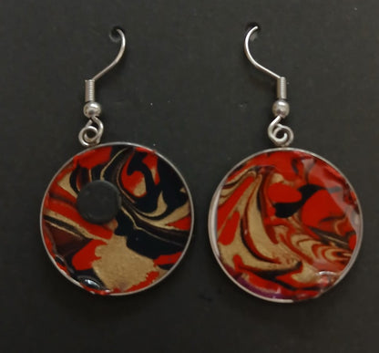 Volcano Swirl Shepherd's Crook Earrings