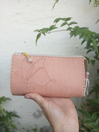 Leather Butterfly Handcrafted Clutch Bag