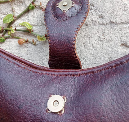 Handmade Leather Crescent Moon Bag