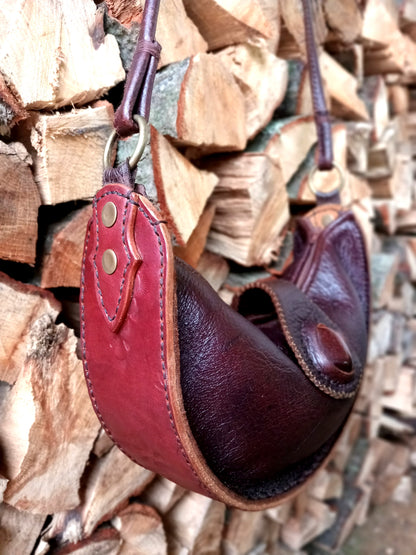 Handmade Leather Crescent Moon Bag