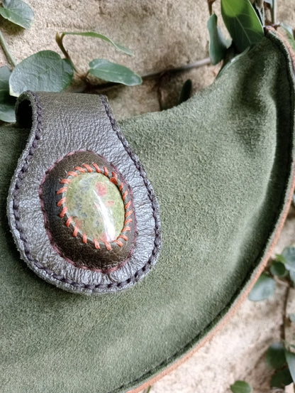 Handmade Leather Crescent Moon Bag