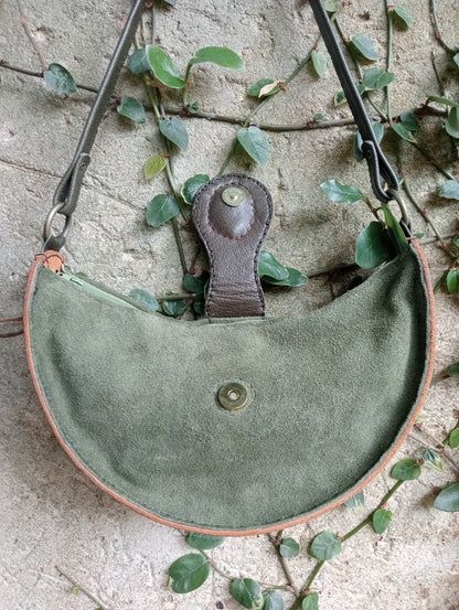 Handmade Leather Crescent Moon Bag