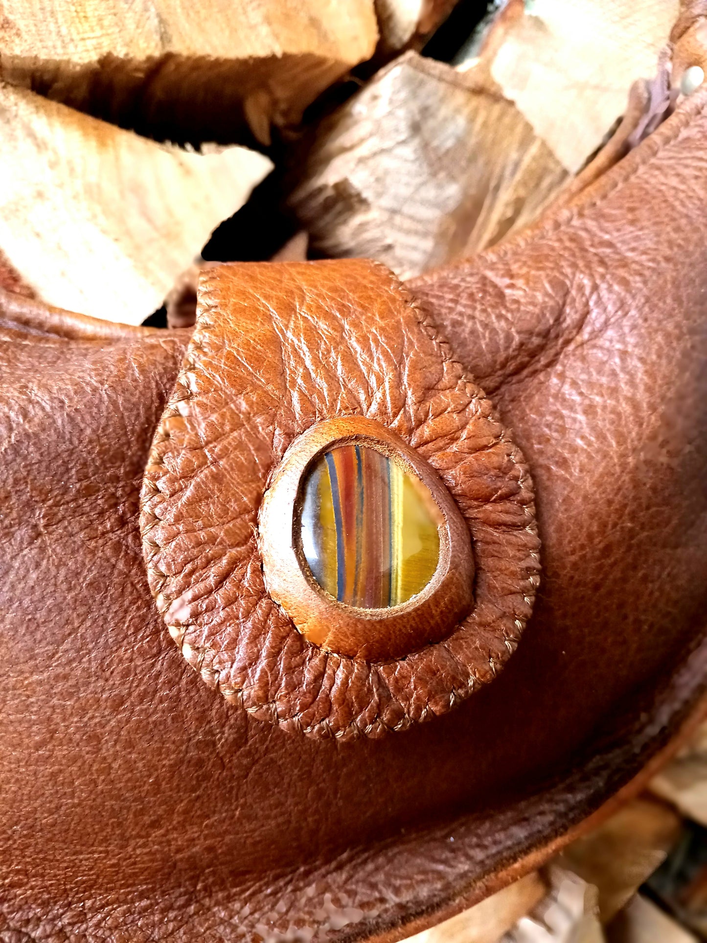 Handmade Leather Crescent Moon Bag