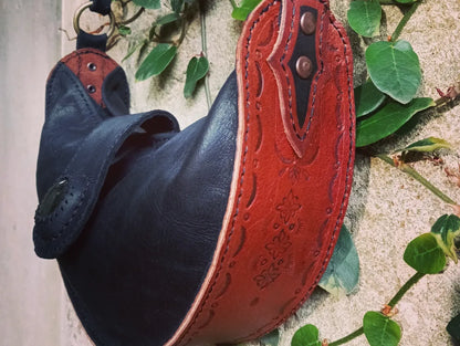 Handmade Leather Crescent Moon Bag