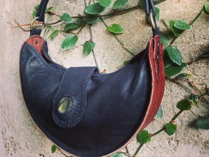 Handmade Leather Crescent Moon Bag