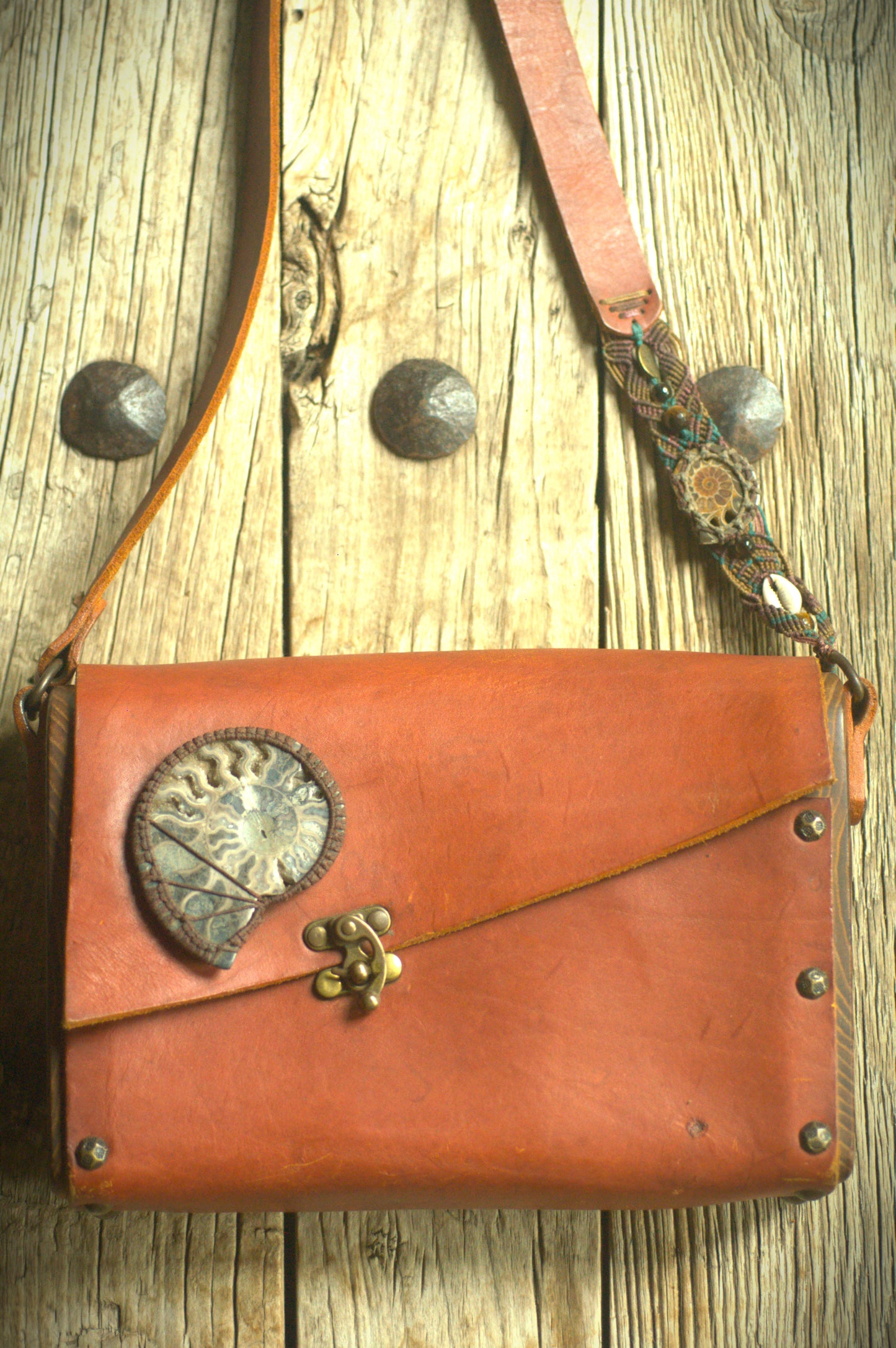 Leather Ammonite Handcrafted Handbag