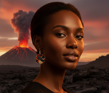 Volcano Swirl Shepherd's Crook Earrings