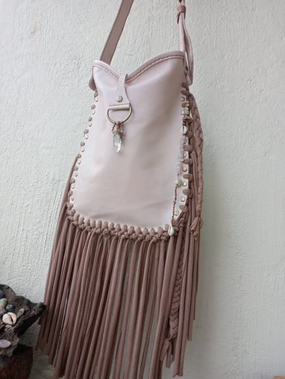 Handmade Leather Tassel Bag