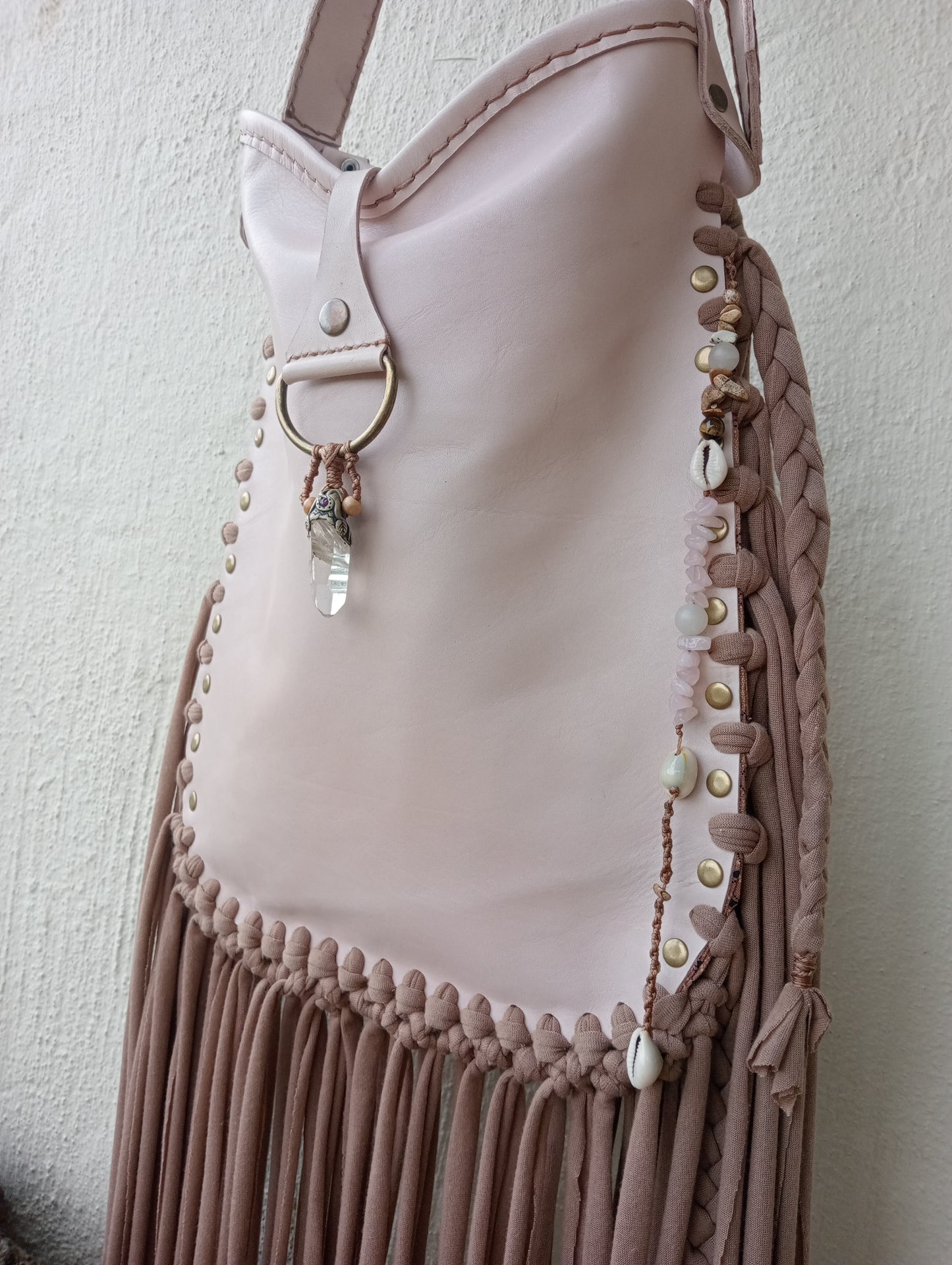 Handmade Leather Tassel Bag