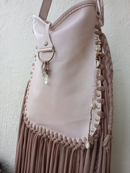 Handmade Leather Tassel Bag