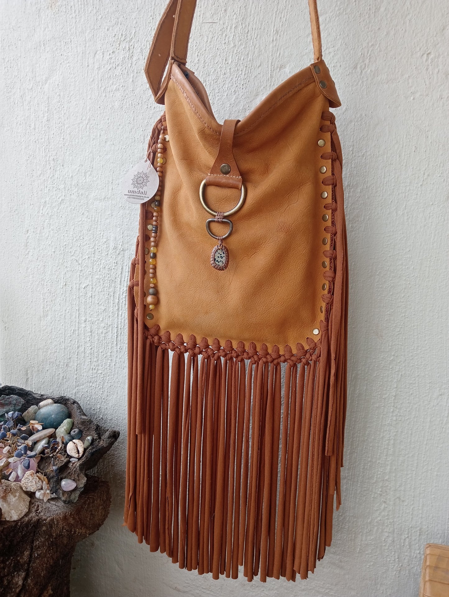 Handmade Leather Tassel Bag