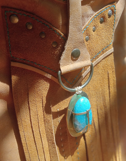 Turquoise & Tassels Handcrafted Handbag