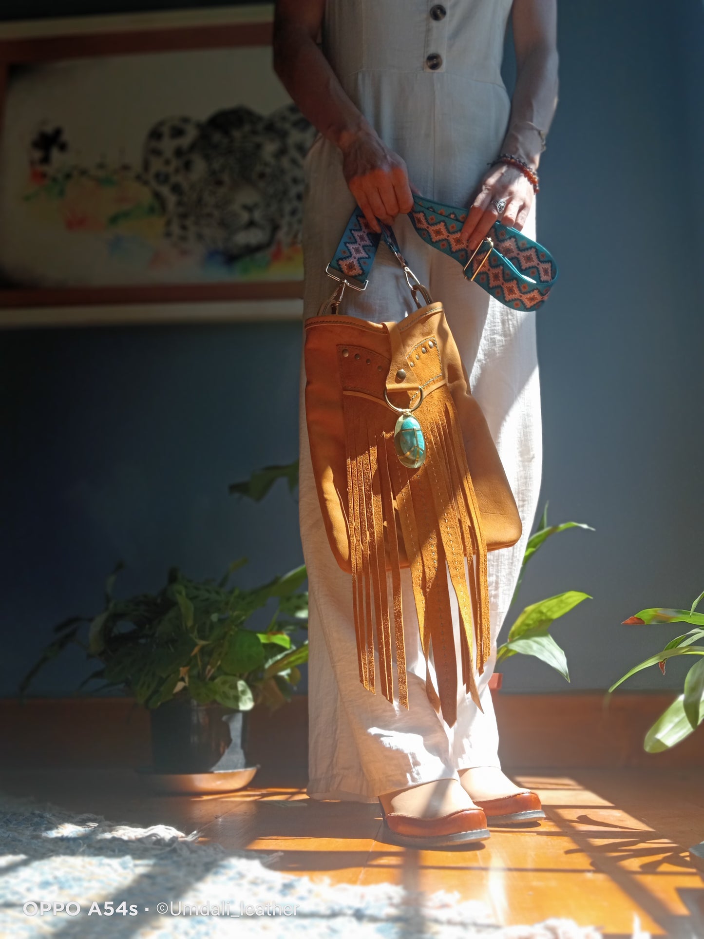 Turquoise & Tassels Handcrafted Handbag