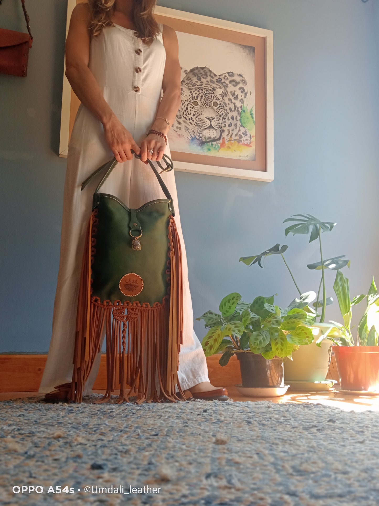 Handmade Leather Tassel Bag