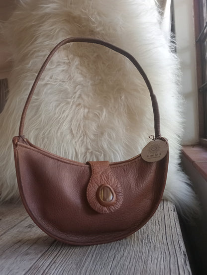 Handmade Leather Crescent Moon Bag