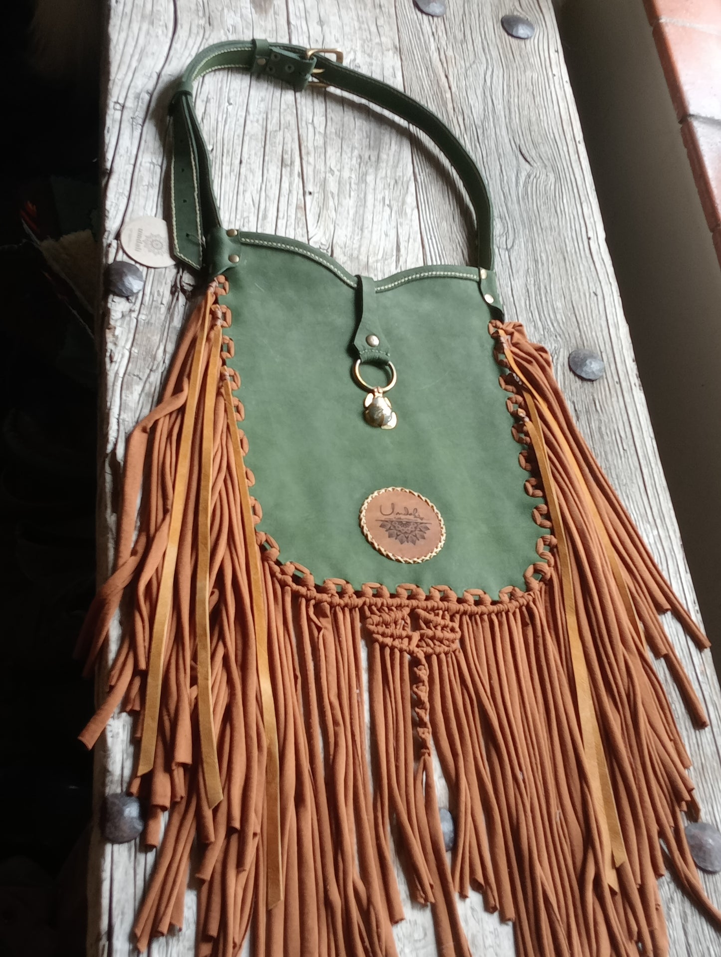 Handmade Leather Tassel Bag