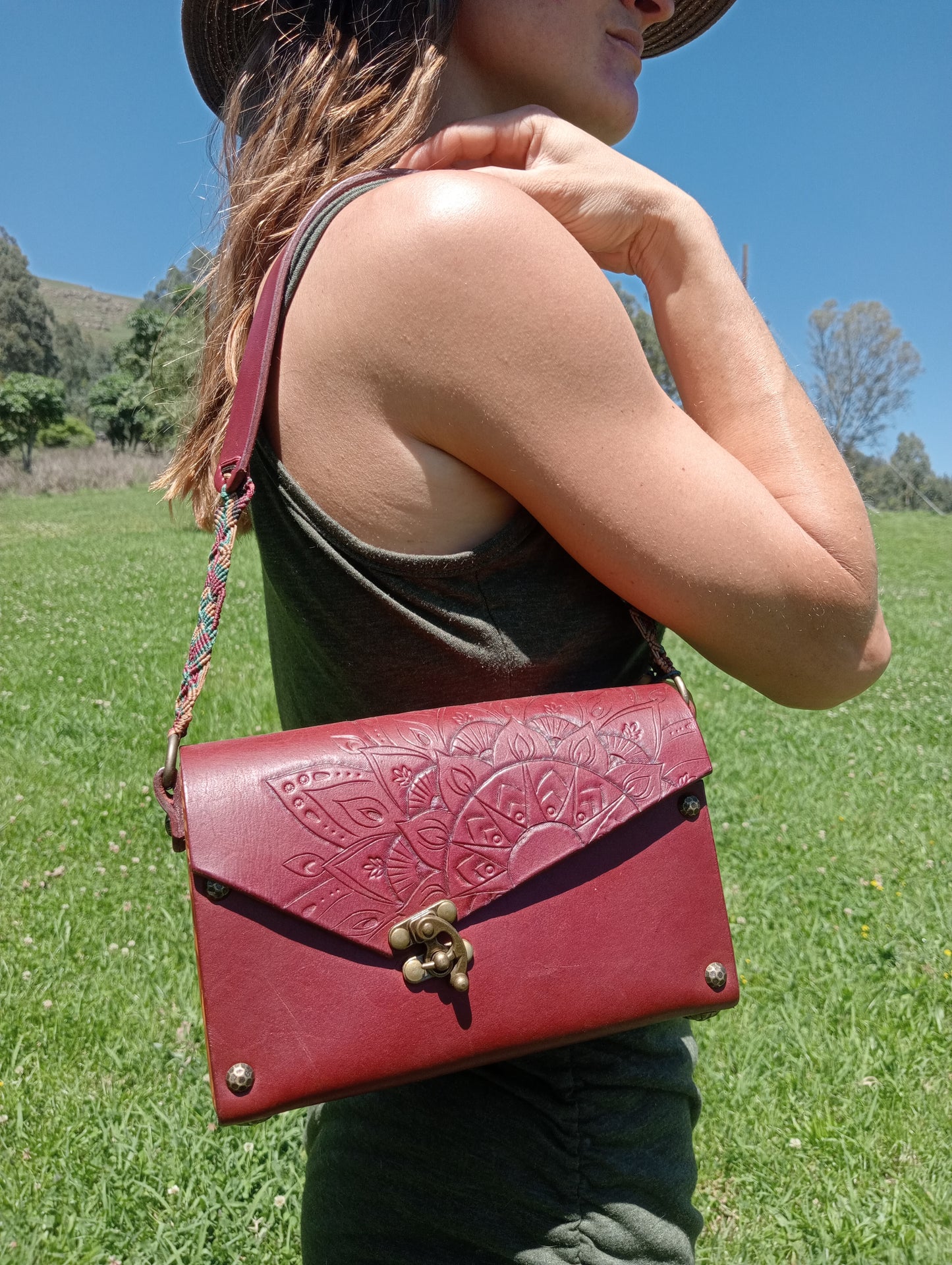 Leather Mandala Handcrafted Handbag