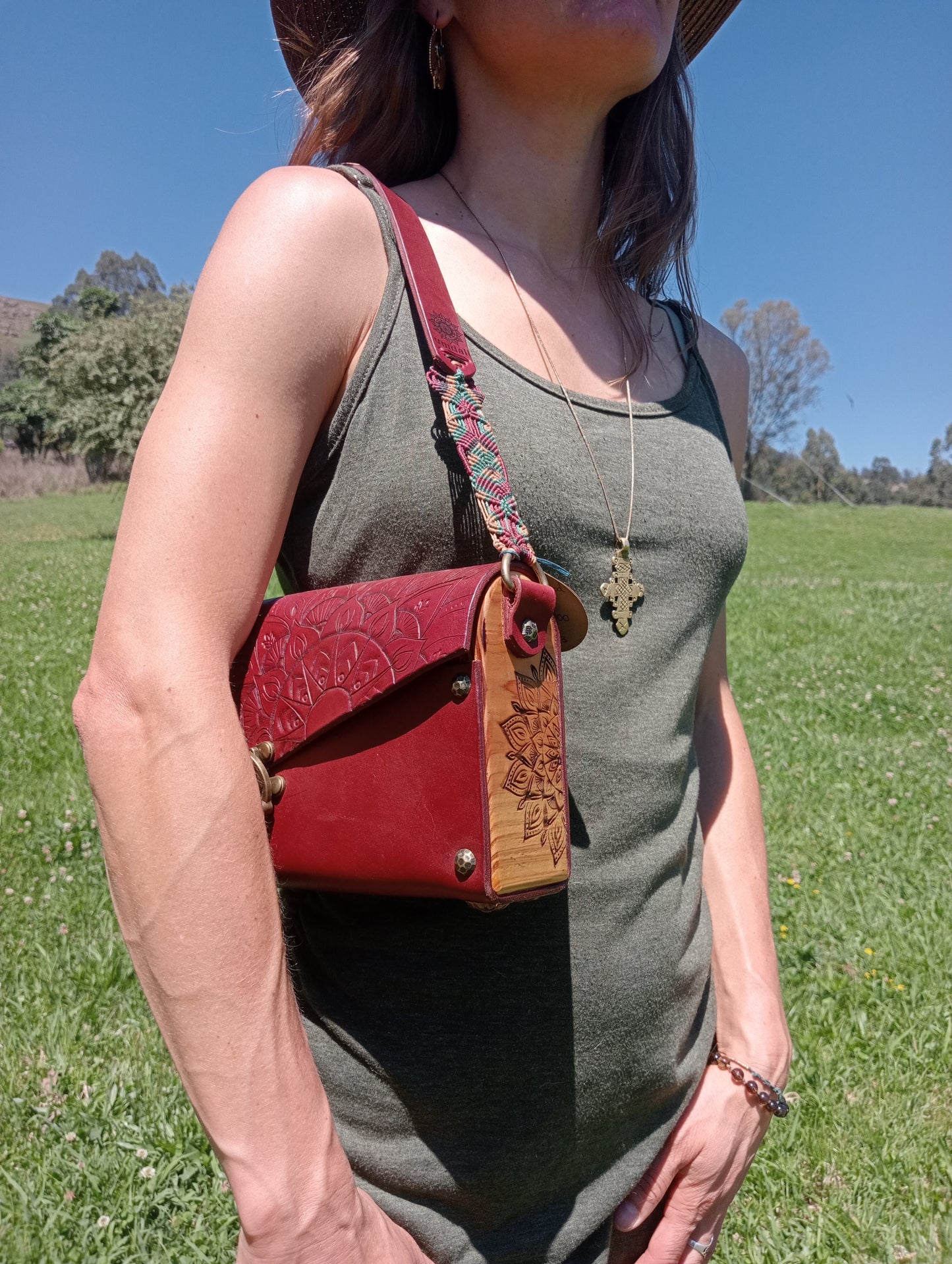 Leather Mandala Handcrafted Handbag
