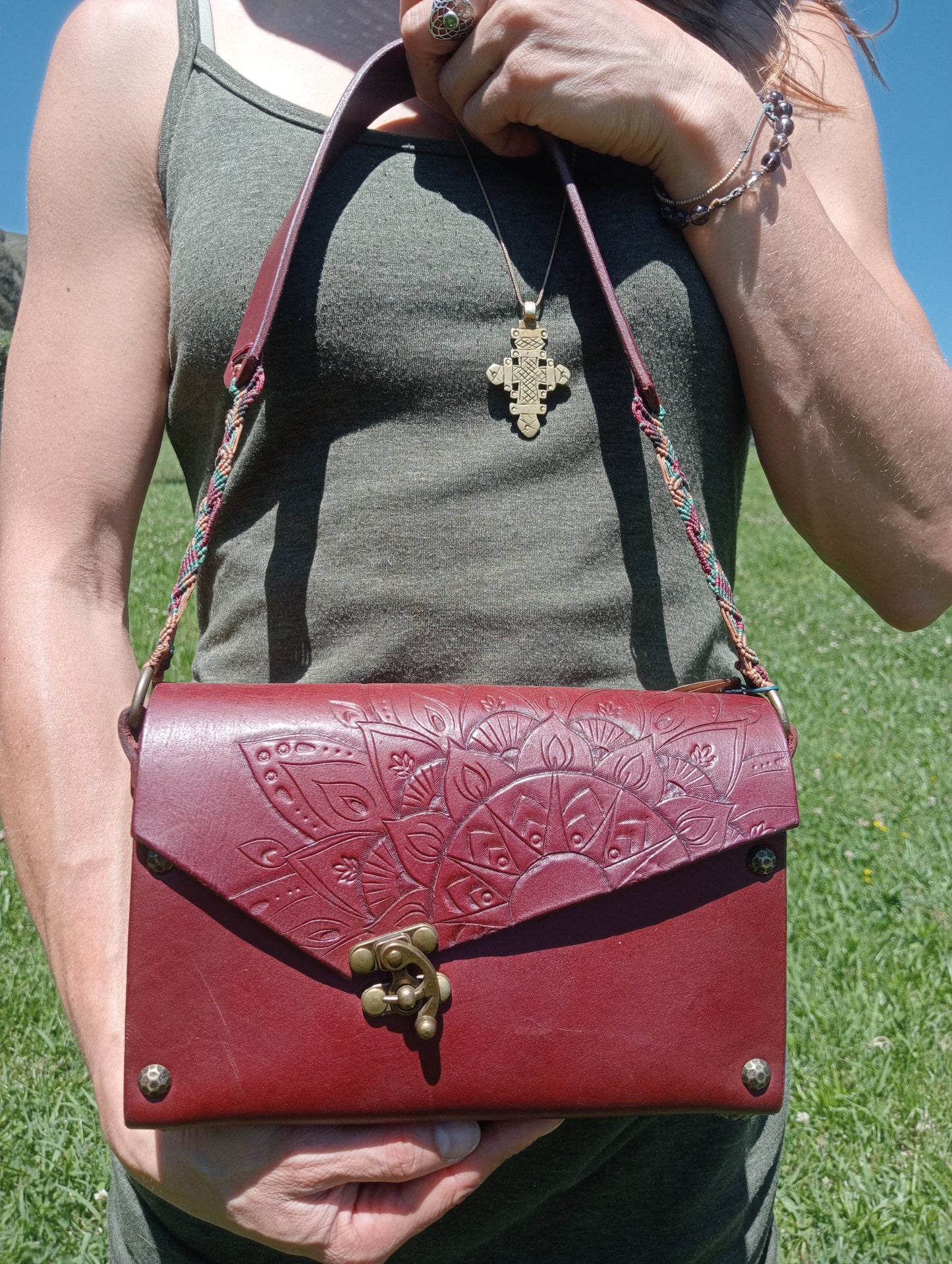 Leather Mandala Handcrafted Handbag