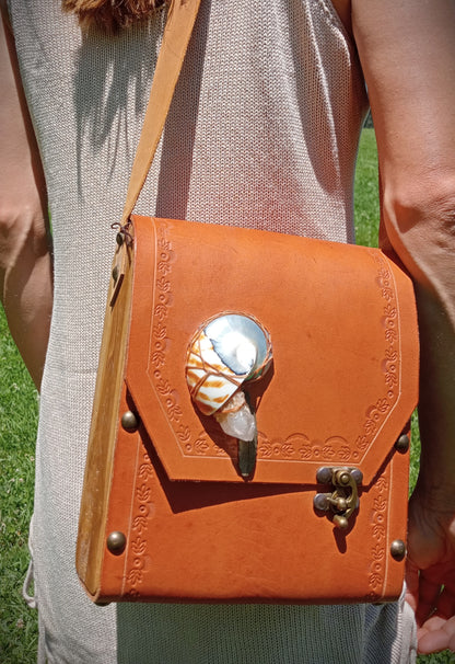 Leather Nautilus Handcrafted Handbag