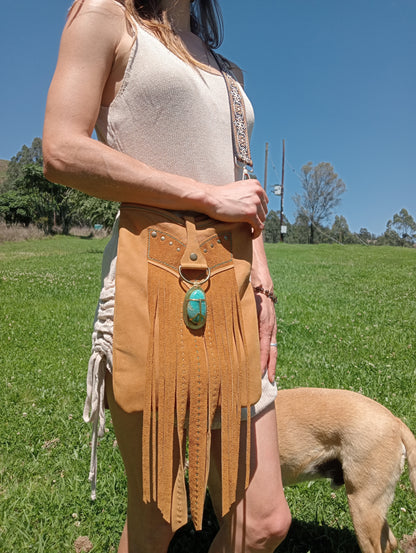 Turquoise & Tassels Handcrafted Handbag