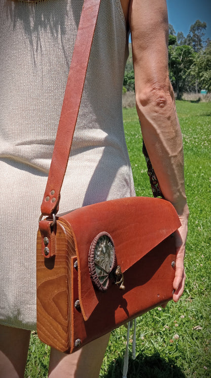Leather Ammonite Handcrafted Handbag