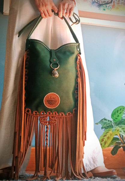 Handmade Leather Tassel Bag