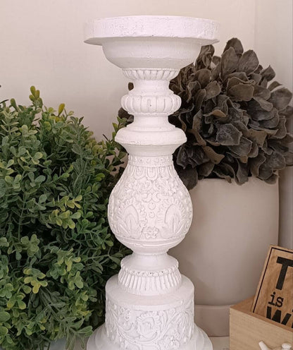 Lace Pillar Candle Stick