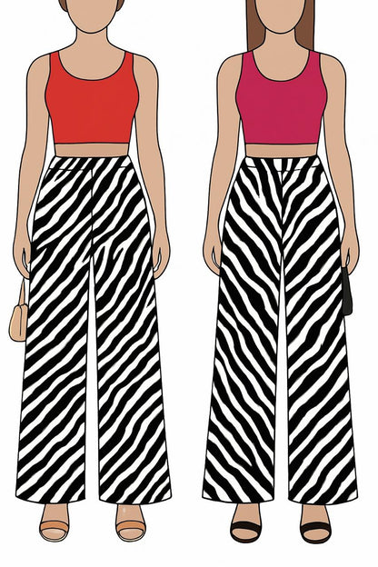 Zebra Wide Leg Pants