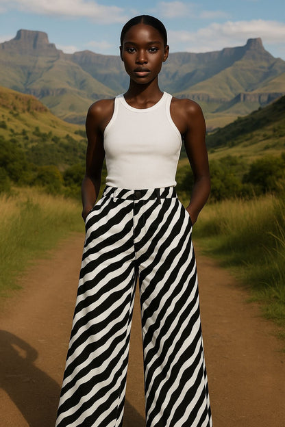 Zebra Wide Leg Pants