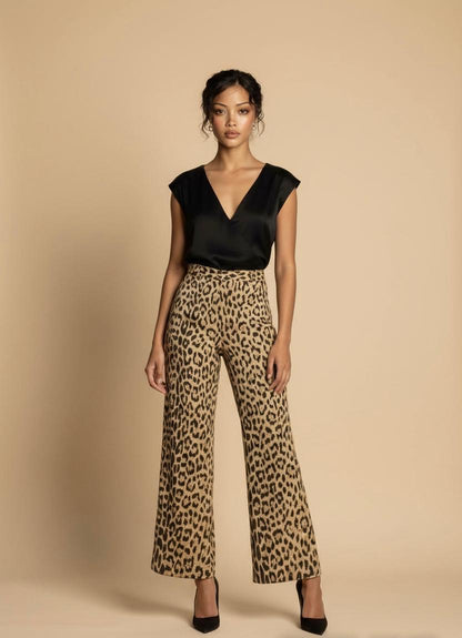 Leopard Wide Leg Pants