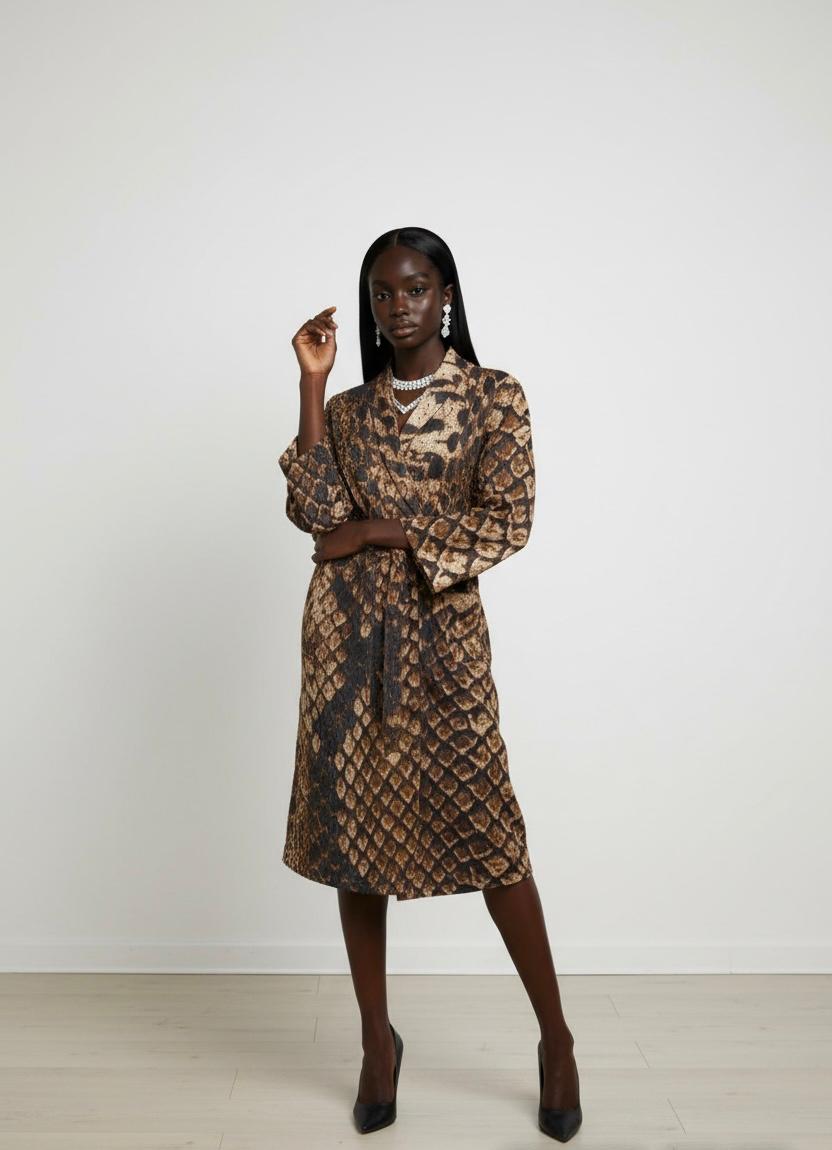 Snake Skin Print Kimono