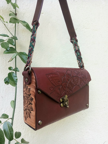 Leather Mandala Handcrafted Handbag