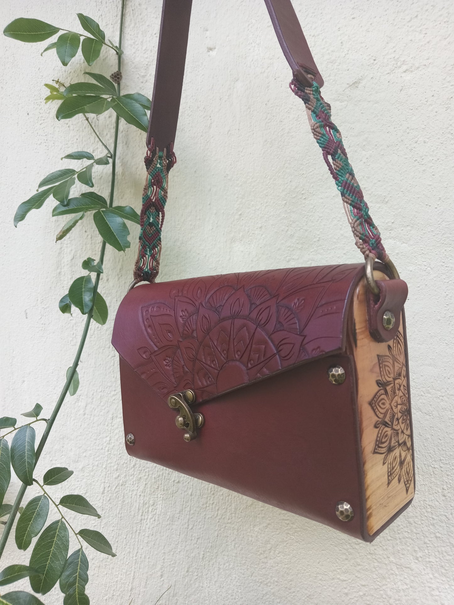 Leather Mandala Handcrafted Handbag