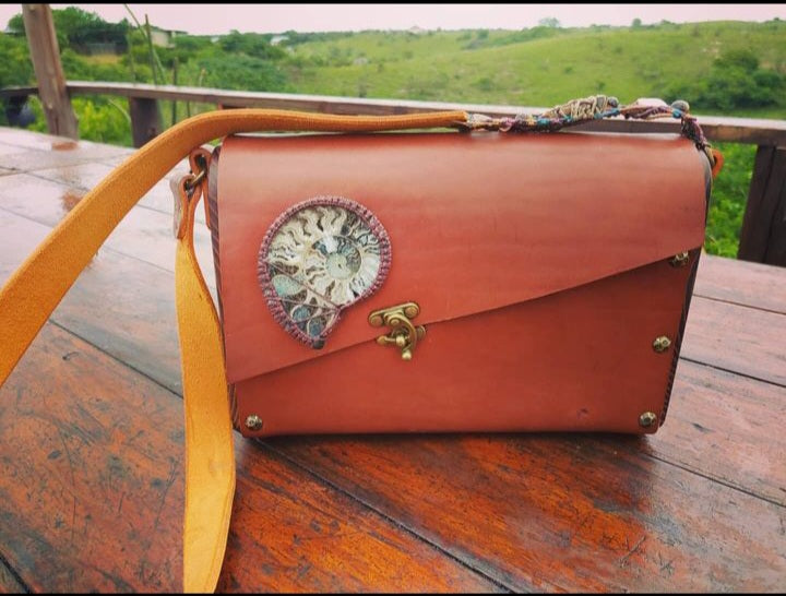 Leather Ammonite Handcrafted Handbag
