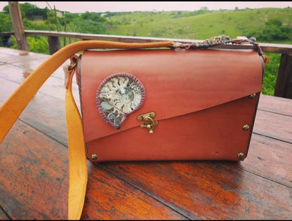 Leather Ammonite Handcrafted Handbag