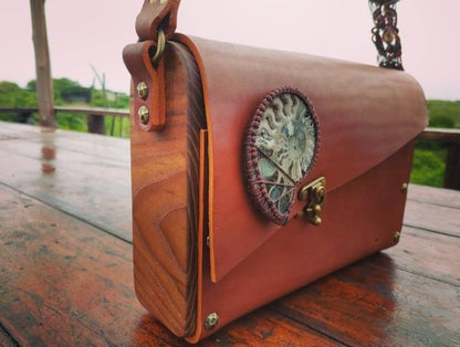Leather Ammonite Handcrafted Handbag