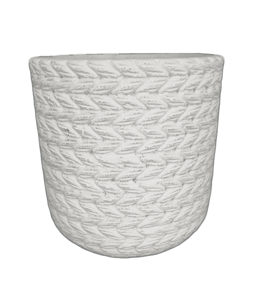 White woven basket on a black background