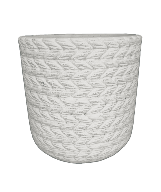 White woven basket on a black background